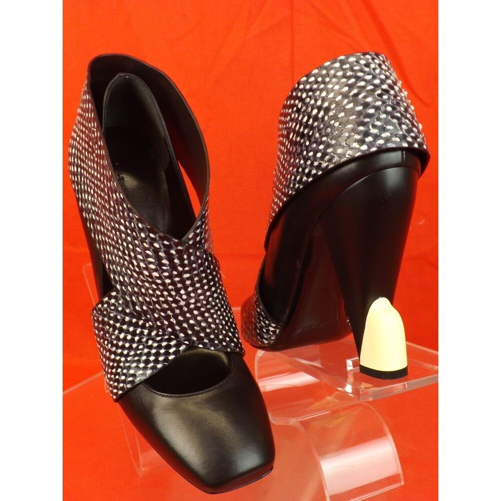 BALENCIAGA BLACK WRAP SNAKE PRINT LEATHER SCULPTURE HEELS PUMPS 36 292683 - Picture 6 of 11